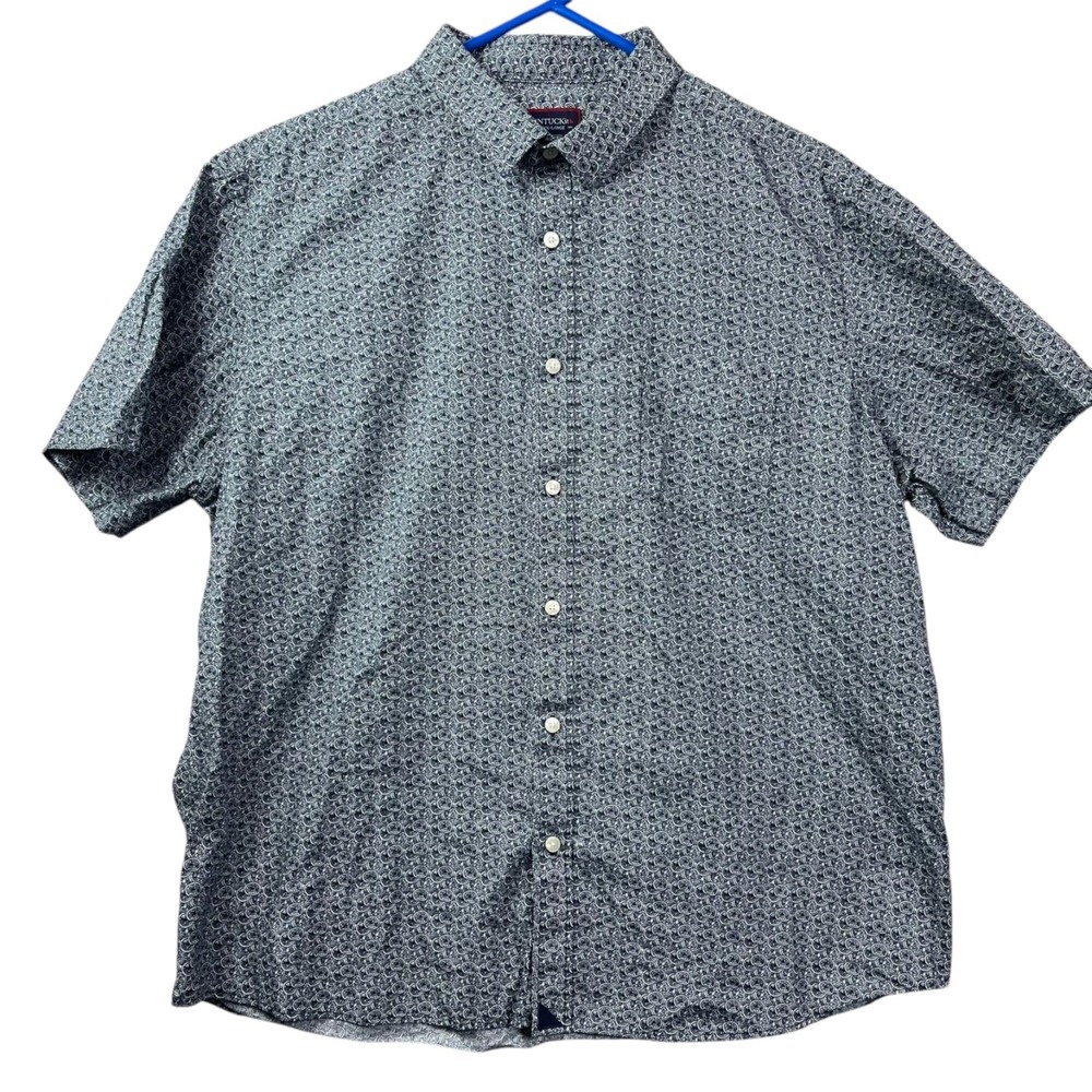 Untuckit Graphic Print Shirt Mens 2XL Navy Blue Lightweight Cotton